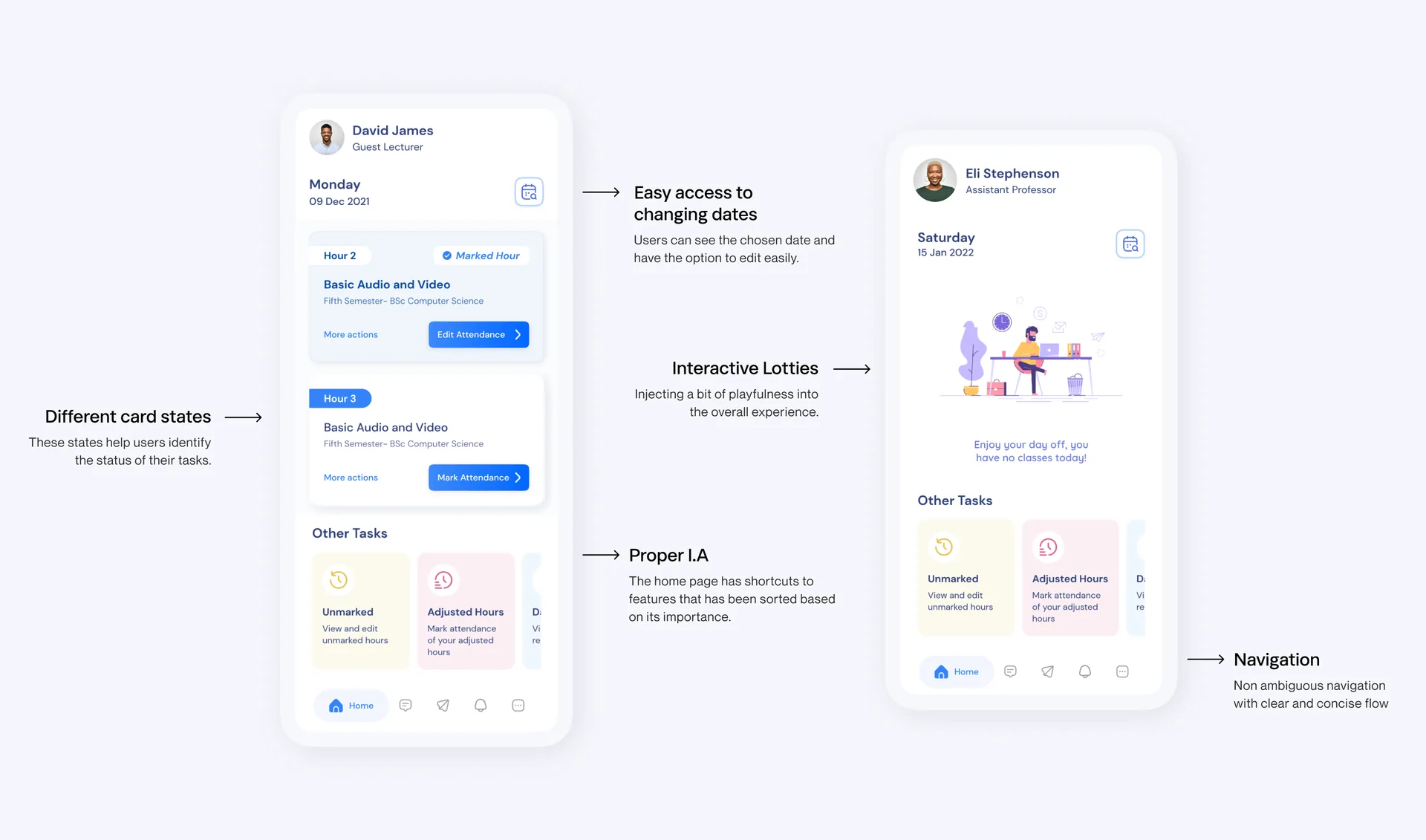 Homepage screen