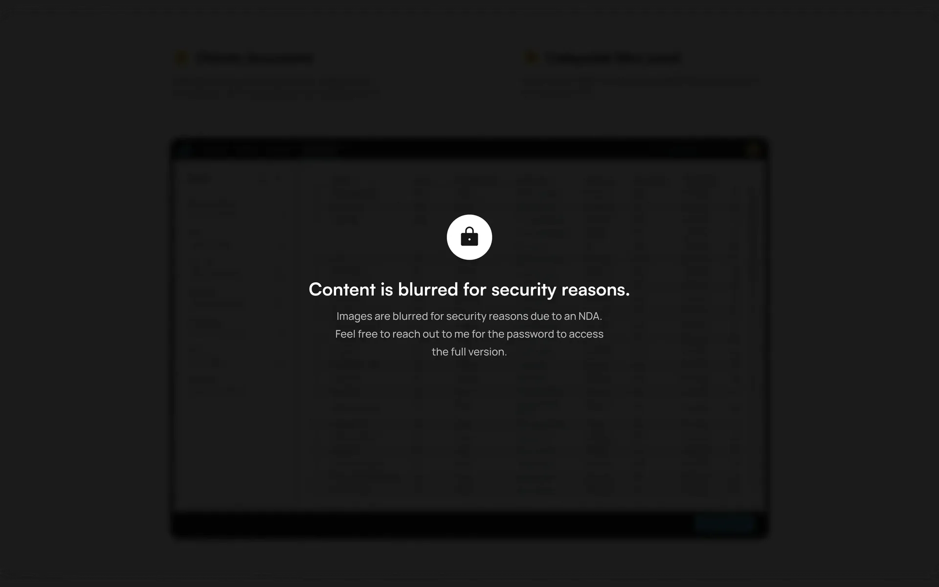 Documents library, blurred under NDA