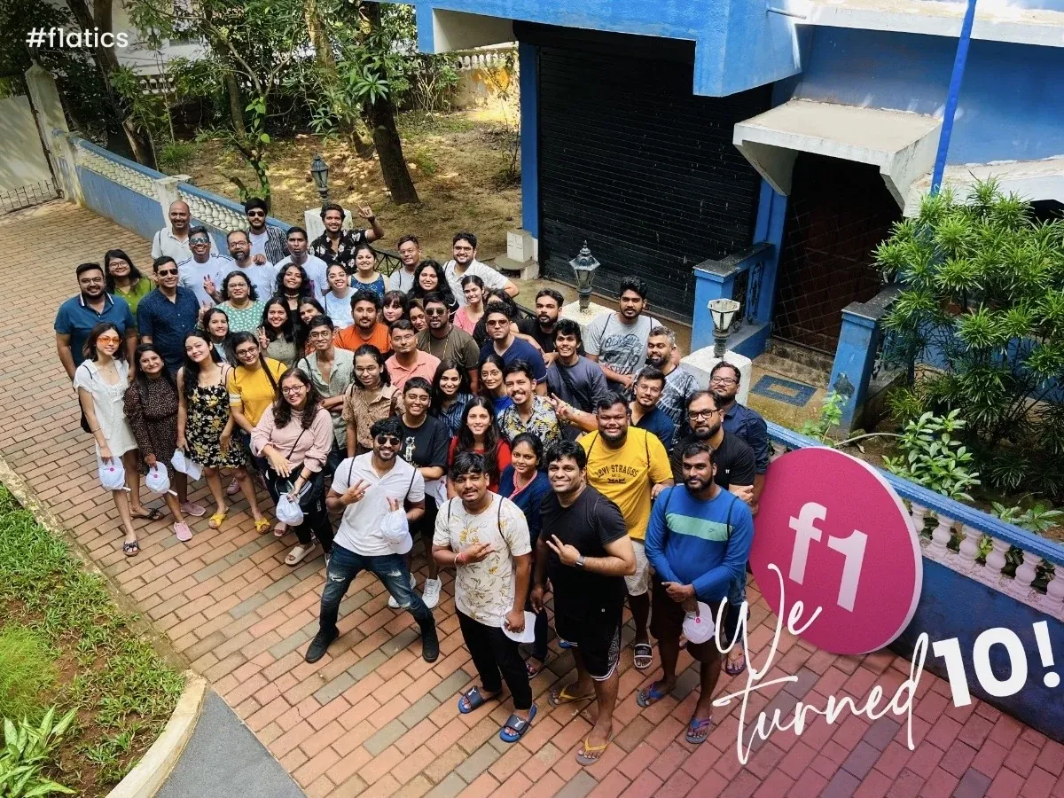Ansith with the F1studioz team at their 10th anniversary